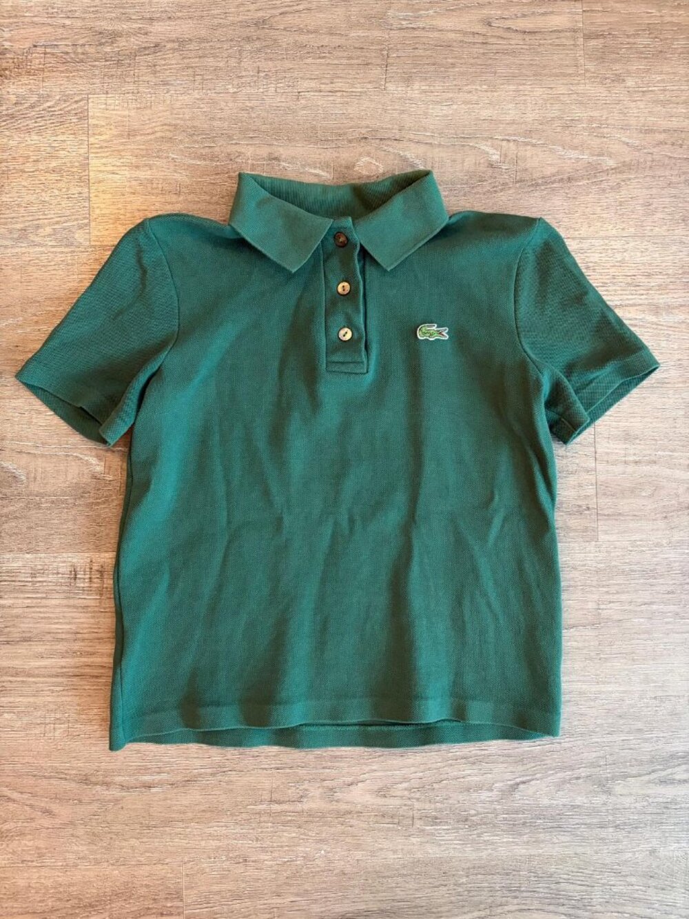 Lacoste Women’s Heritage Cropped Polo Green Size 36/Small